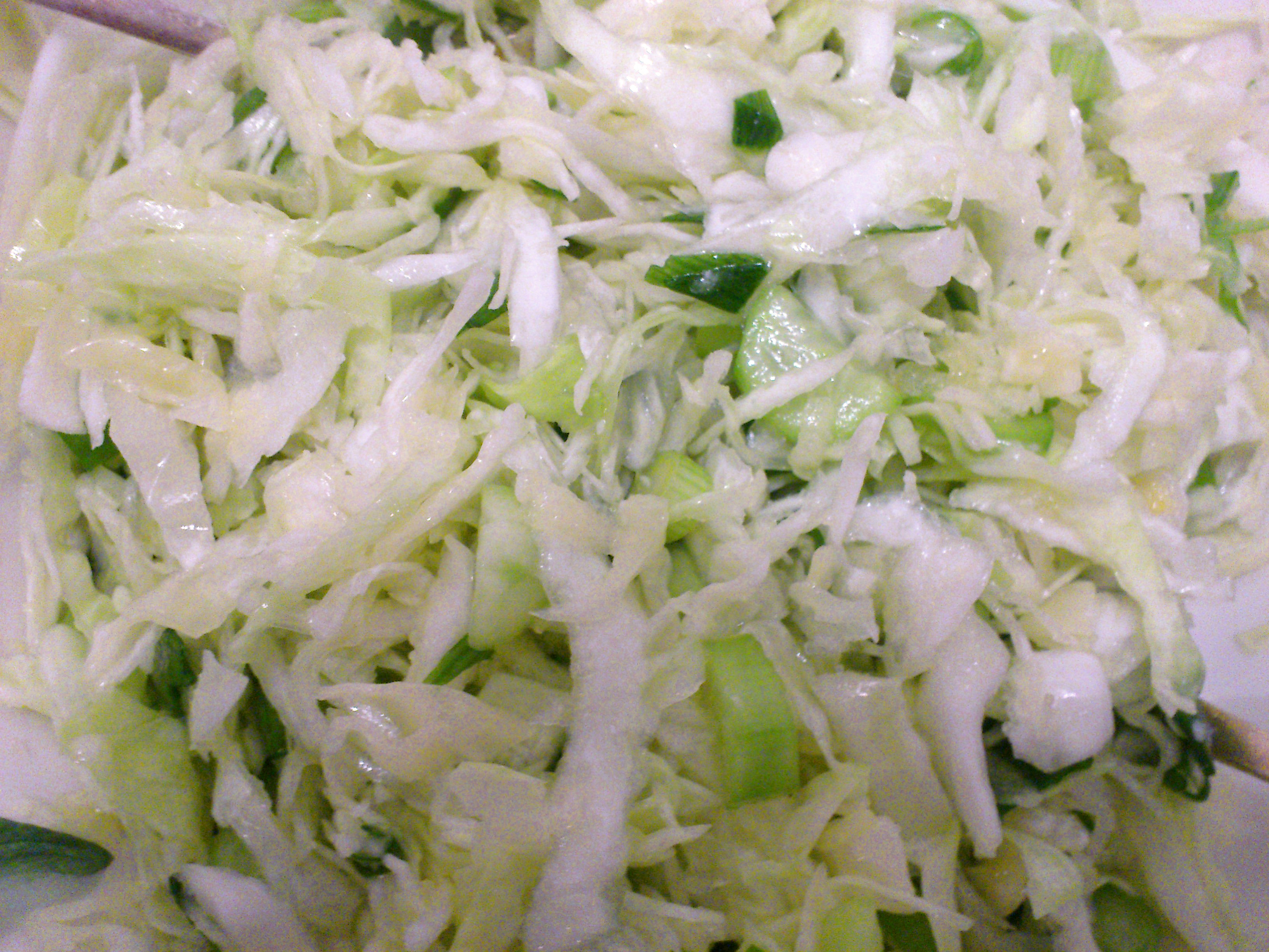 Salat med hvidkål, ananas, æbler og citron